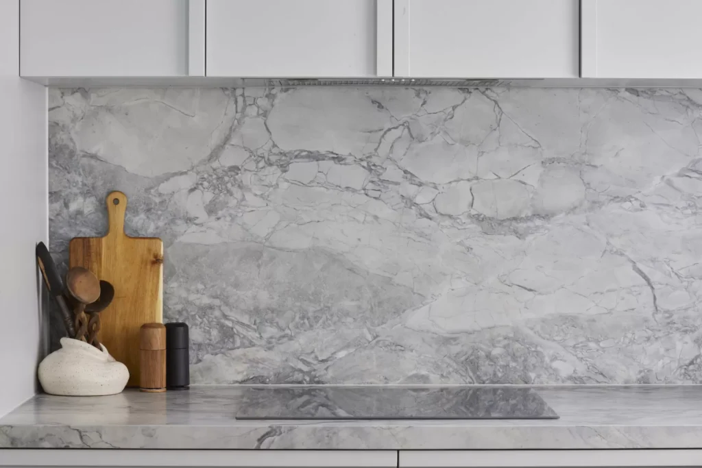 Stone Splash Back in a Dee Why kitchen