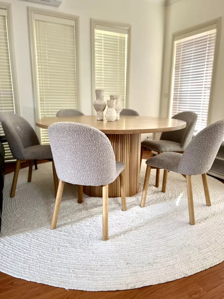 Grey and wood coastal tone dining chairs