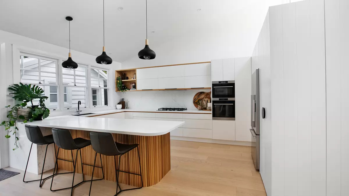 Completed coastal kitchen design on  the Northern Beaches of Sydney