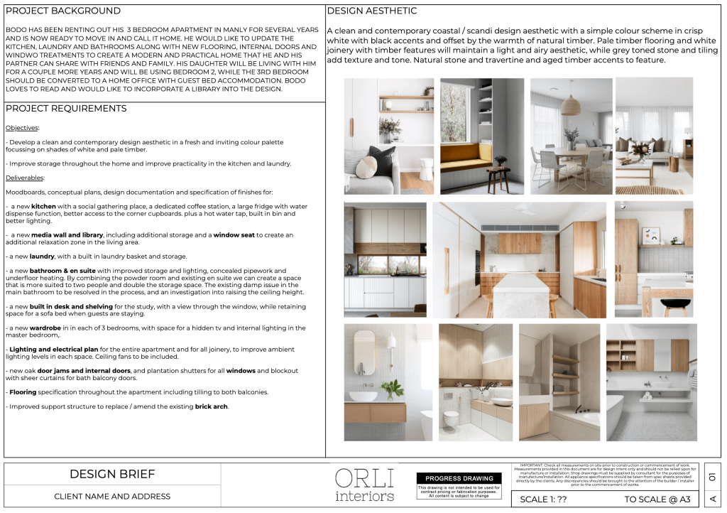 Example of an Interior Design Brief