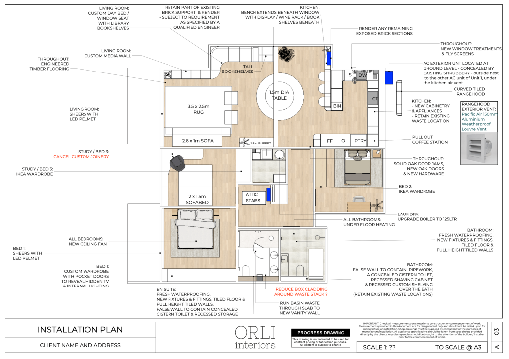 Example of an Interior Design Installation Plan