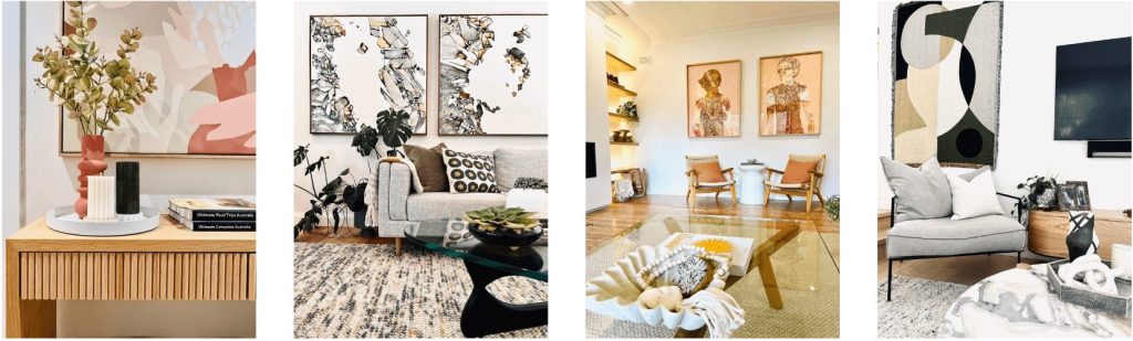 Images of styled living spaces
