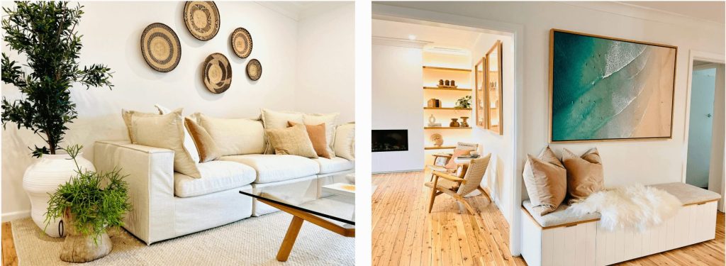 Images of styled living spaces