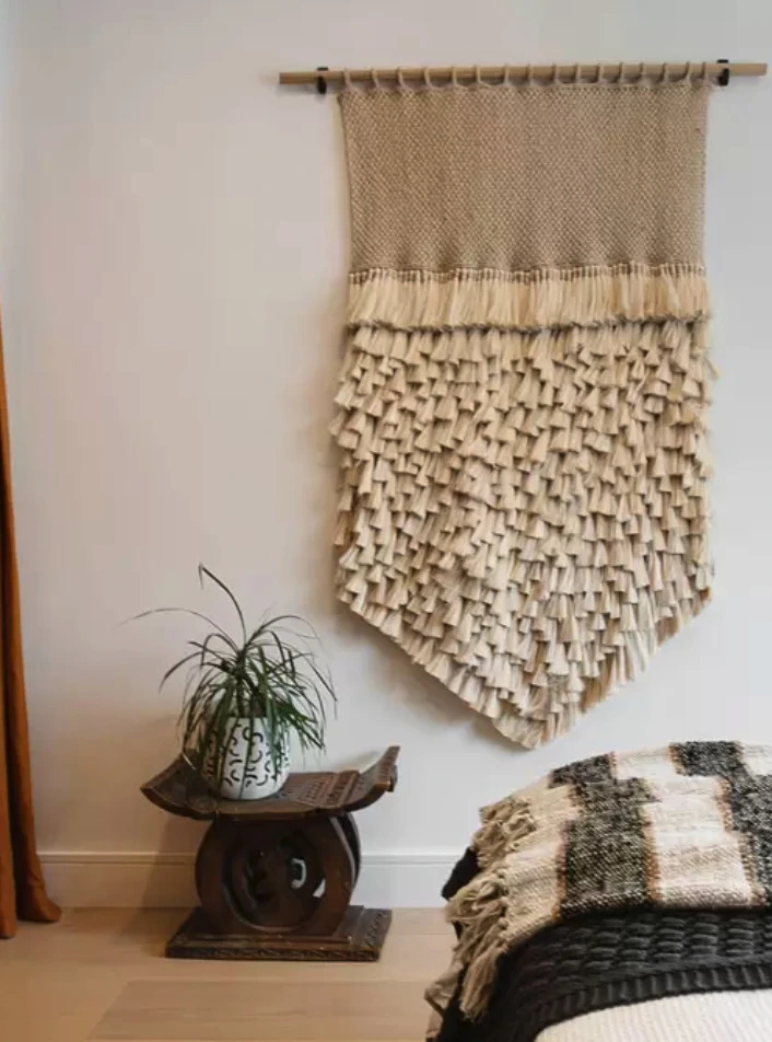 textured wall hanging and throw in a Manly Vale full home renovation