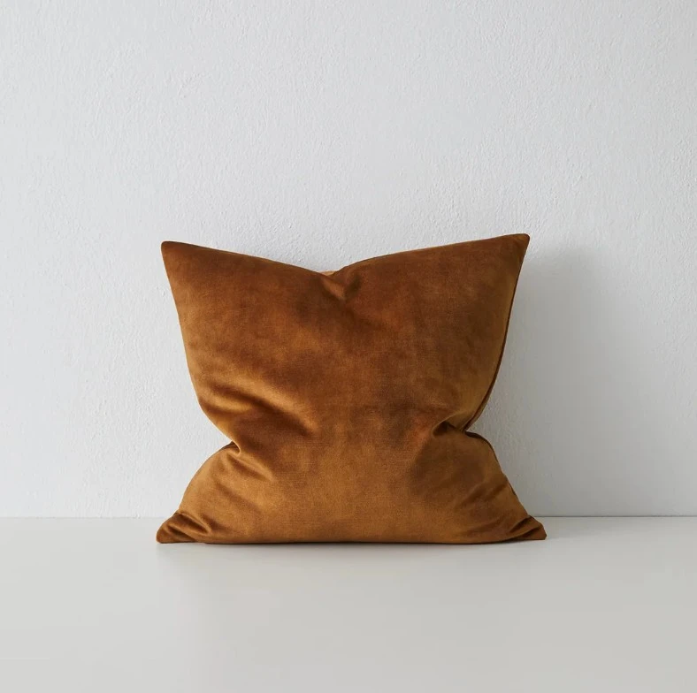 Ava cushion in ochre by Weave Home