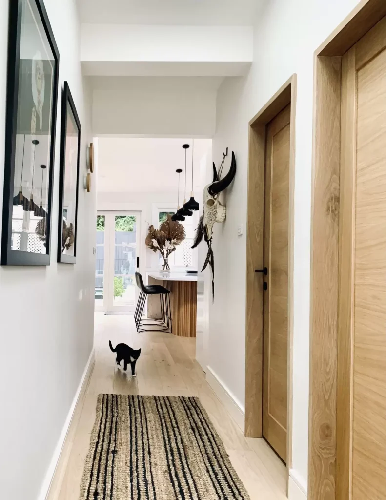 Hallway in a full home renovation in Manly Vale