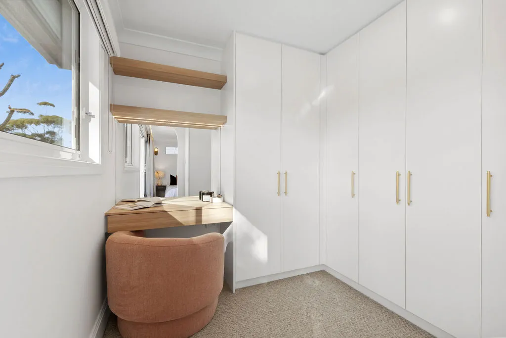 Storage in a Walk in Wardrobe in a full home renovation in Collaroy