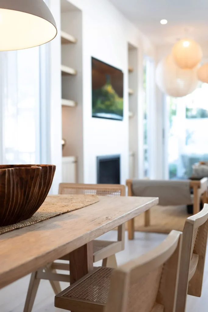 dining table in coastal renovation Collaroy.